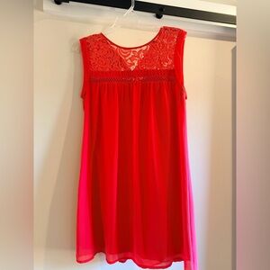 Speechless Vibrant Coral Lace Dress
